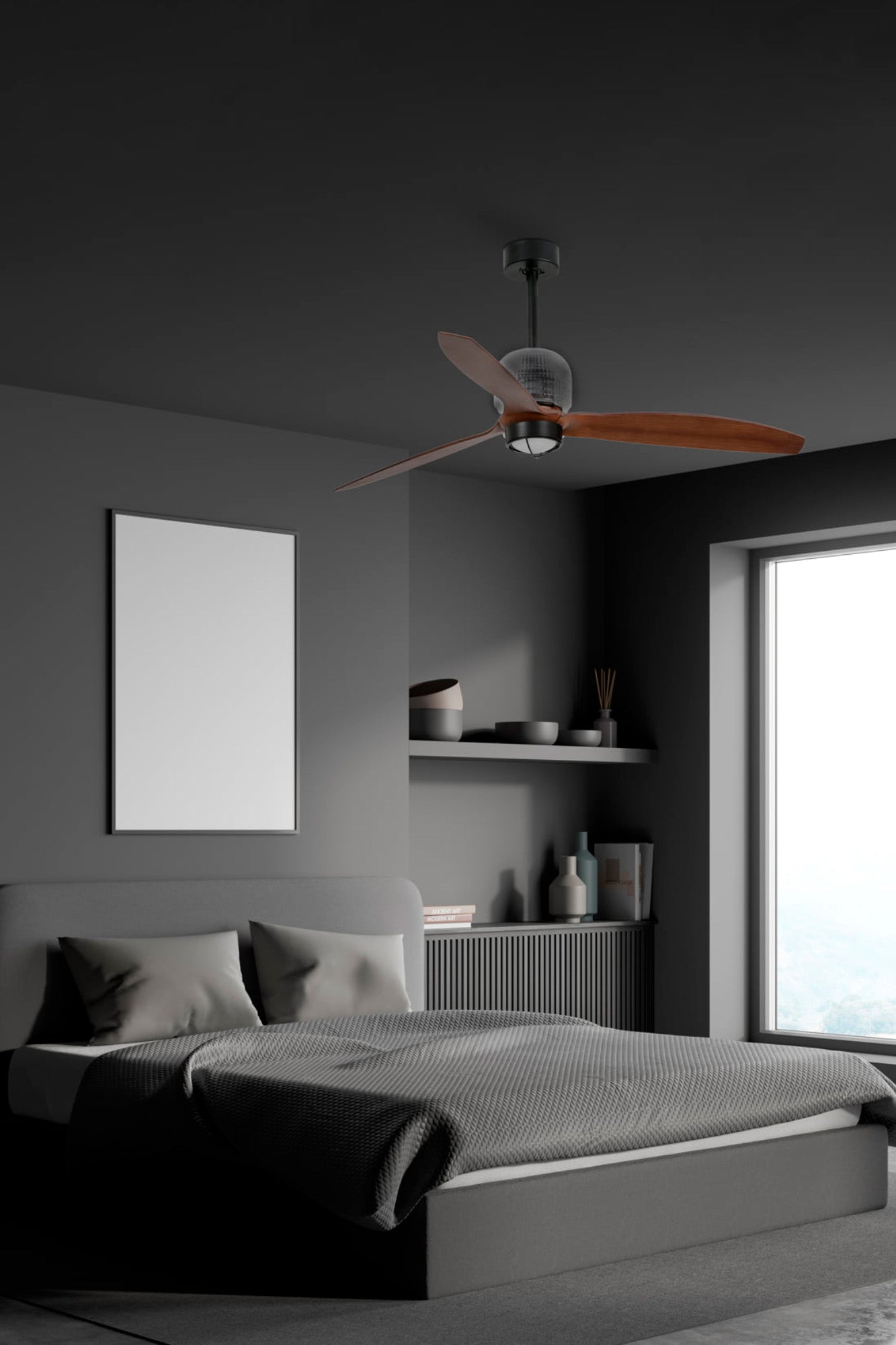 FARO Deco Fan M Ø1280mm – kućište Crna lopatice Orah