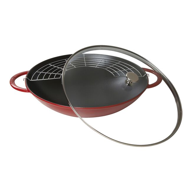 Staub Wok with glass lid | round | cast iron