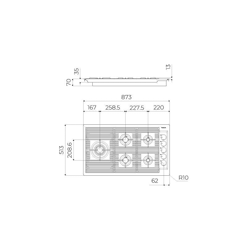 Foster Ploča Outline gas Gun Metal 7440 006