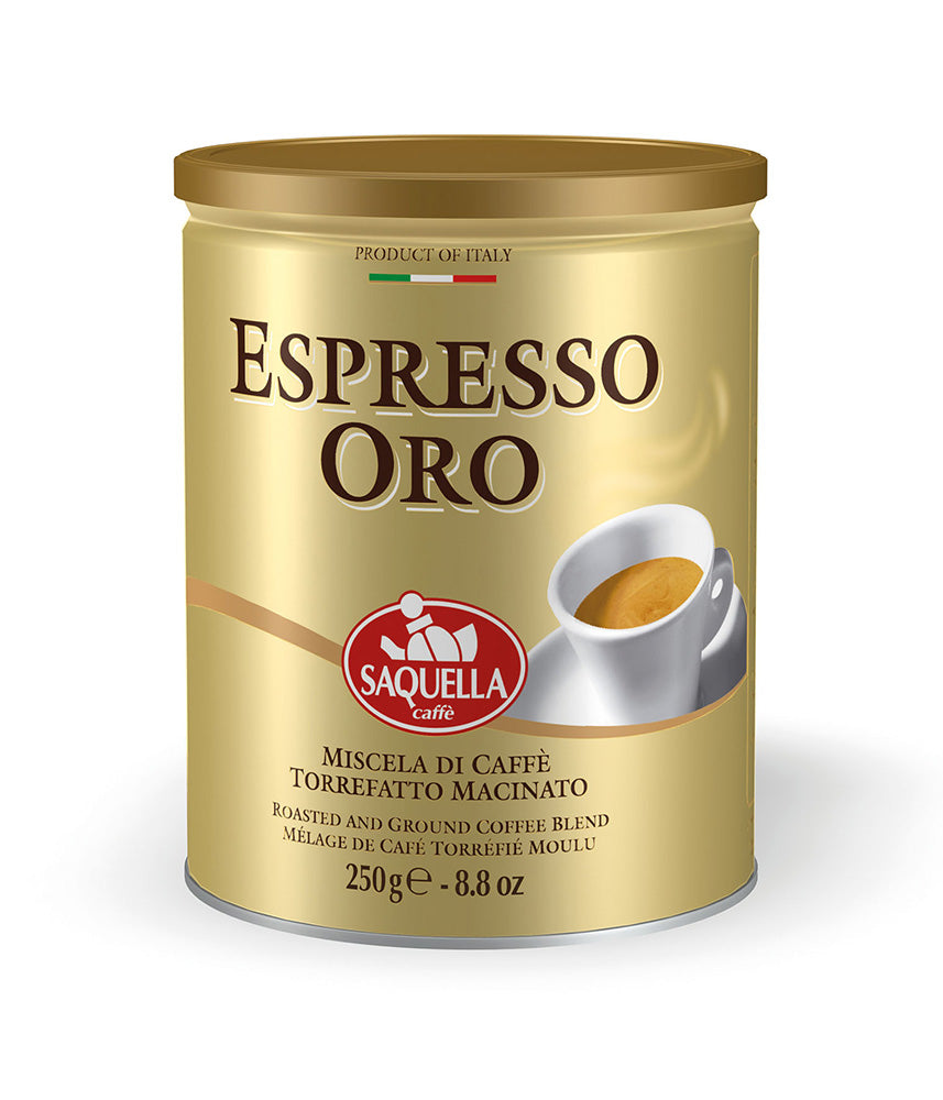 Saquella Espresso Oro mlevena kafa 250 g limenka