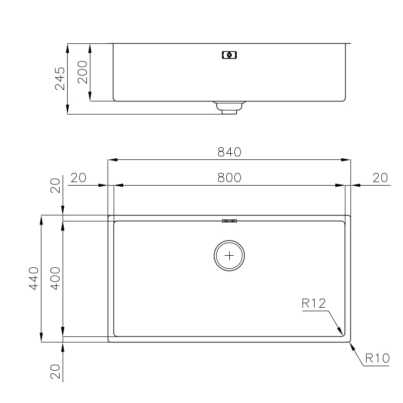 Foster Sudopera Skin 800 Gun Metal Undermount 4458 846