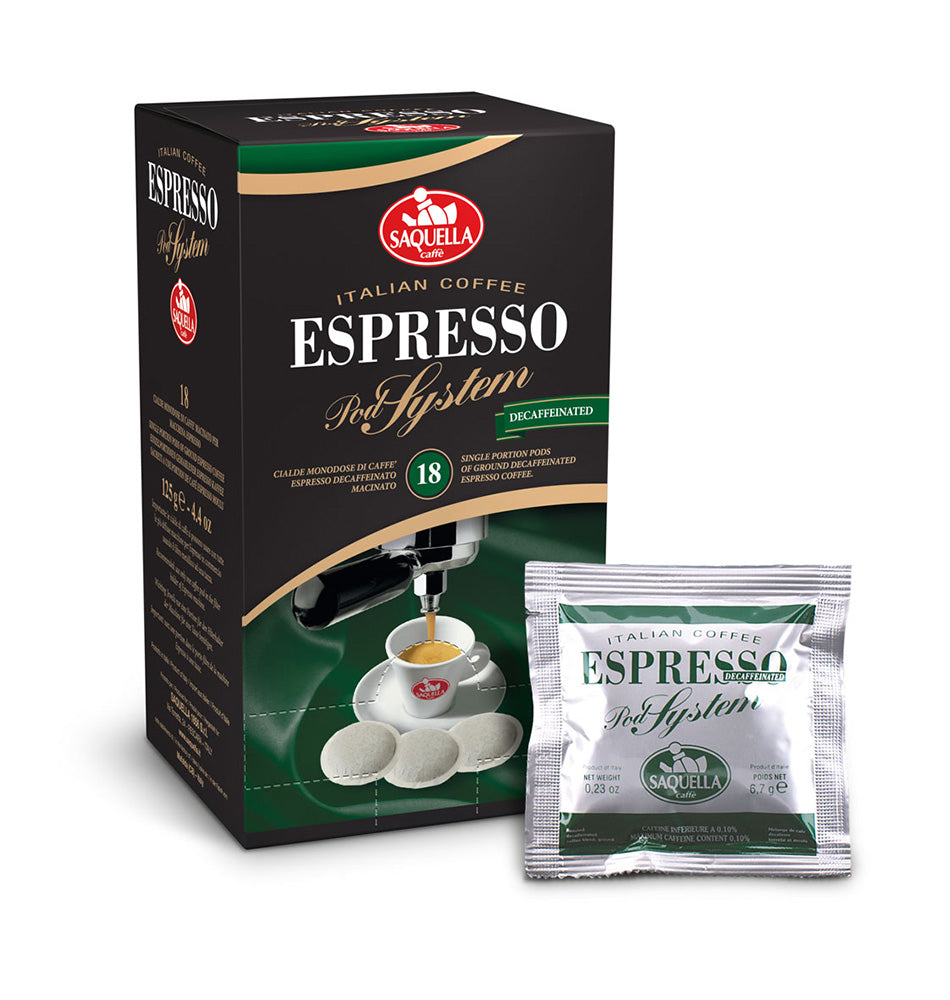 Saquella Espresso Dekaf pods ESE