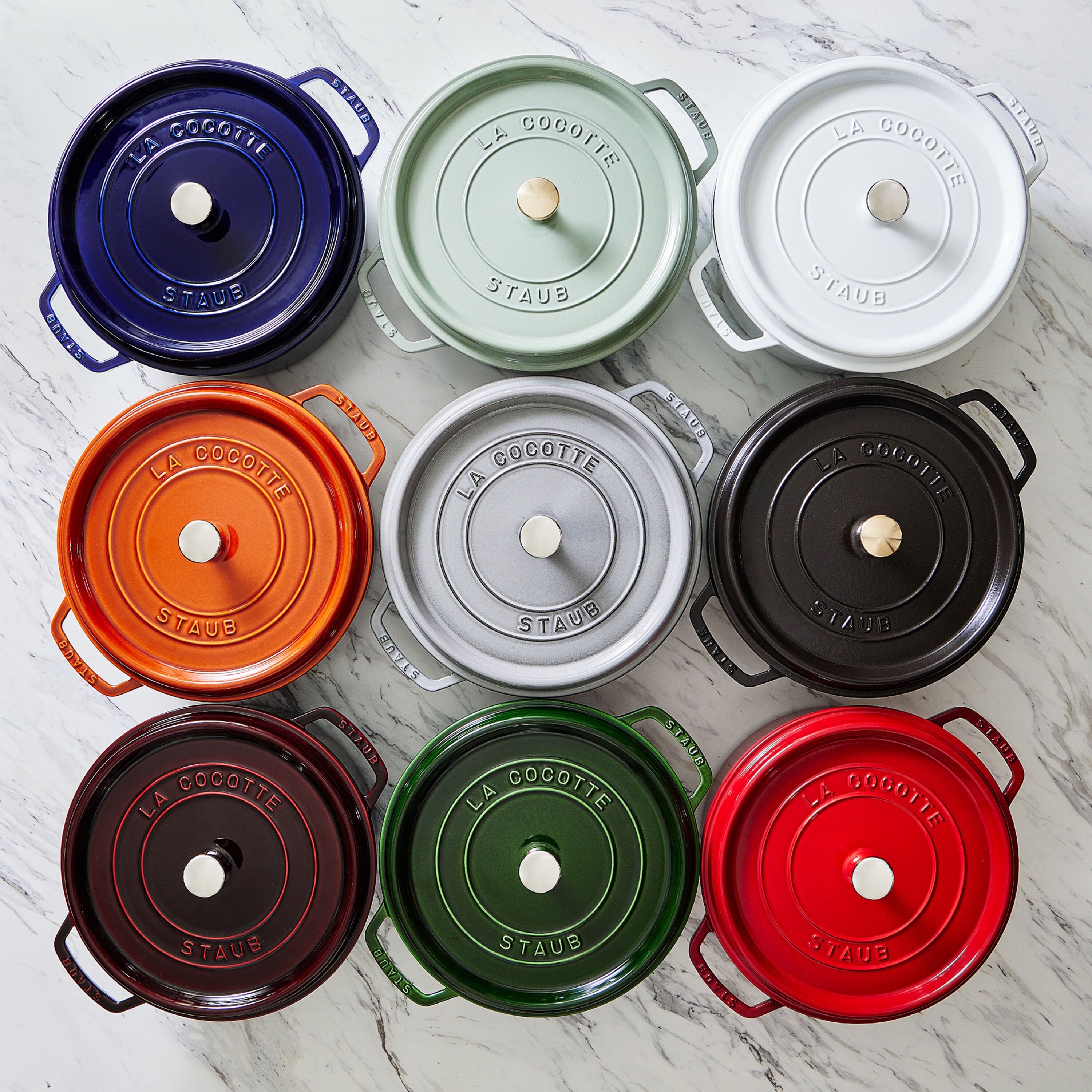 Staub La Cocotte 24 cm Cherry gusana šerpa sa poklopcem