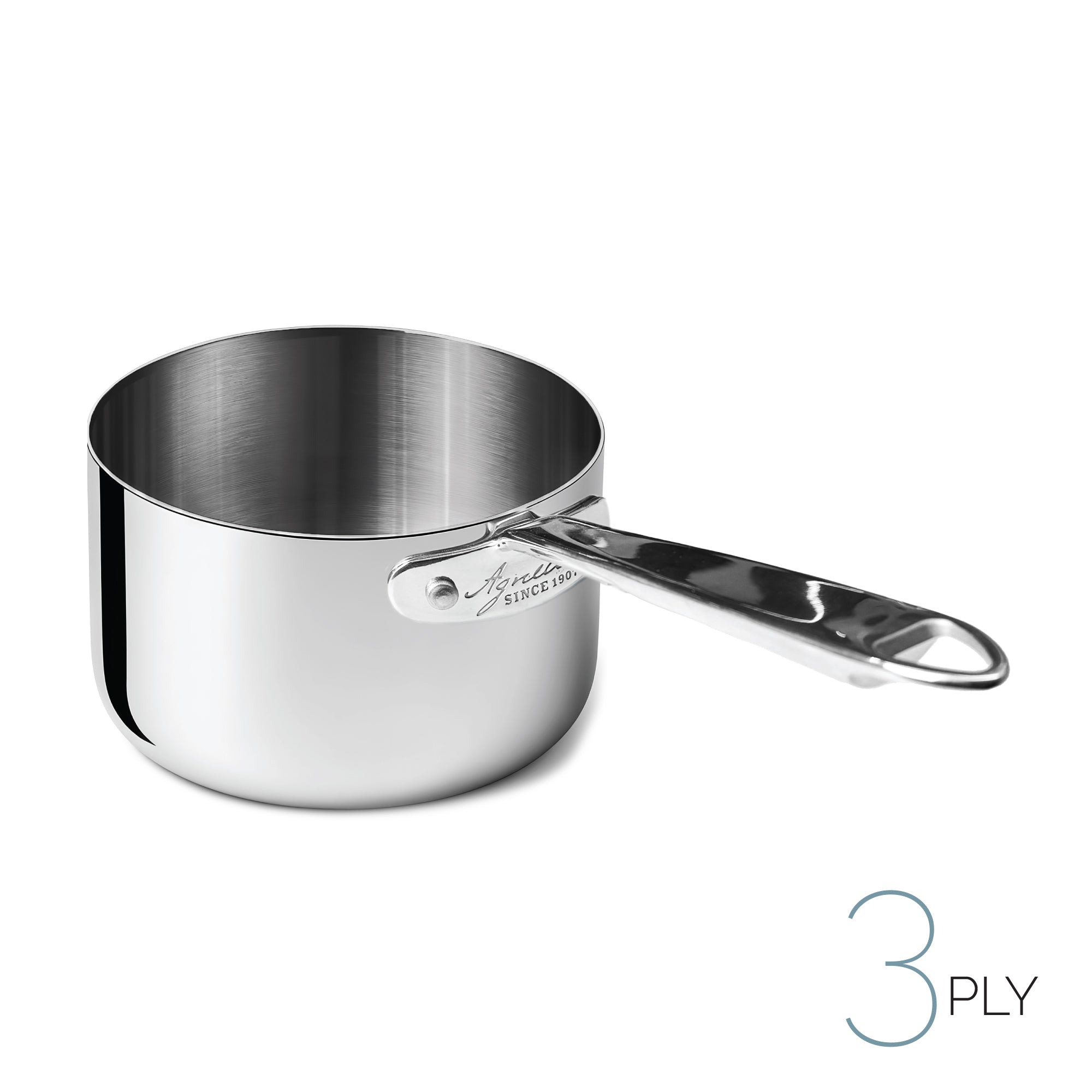 Agnelli šerpa sa drškom — Aluinox 3-Ply sjajni 1907 (inox drška)