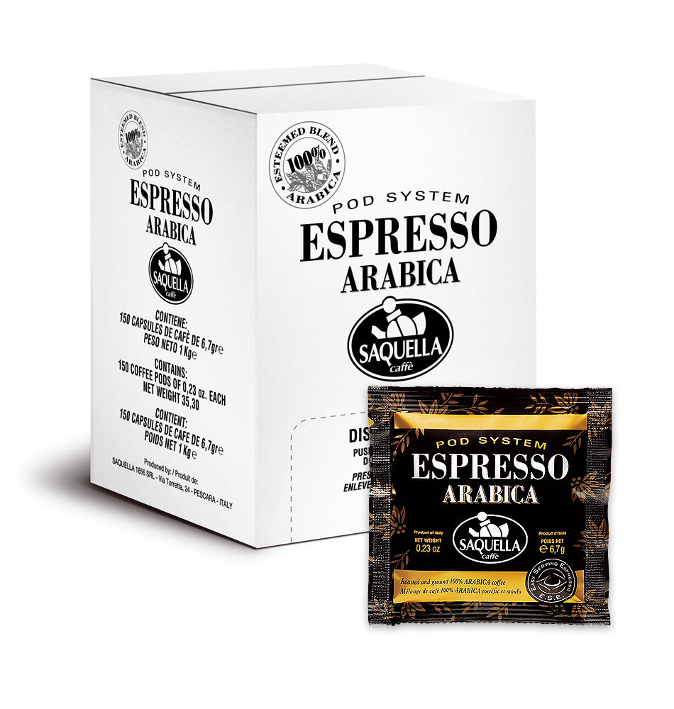 Saquella Espresso 100% Arabica pods ESE karton